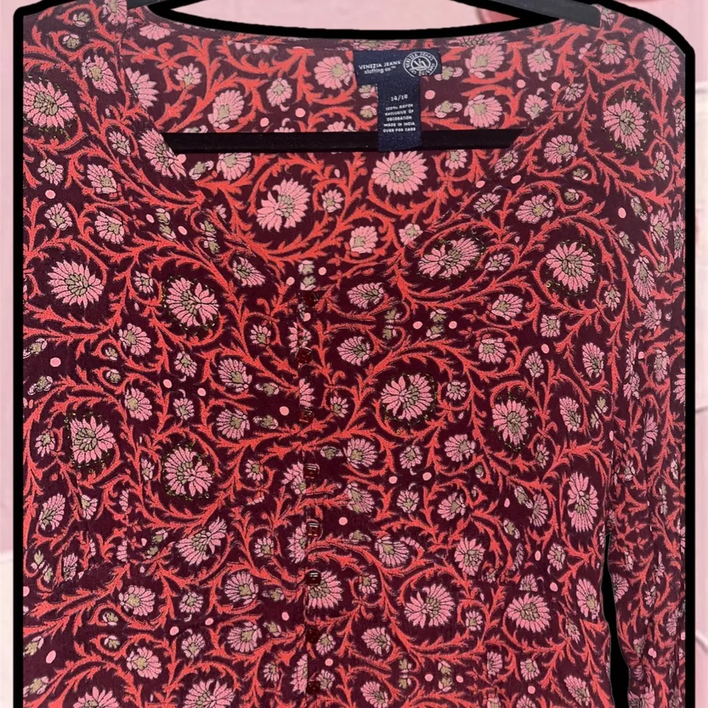 Venezia Jean clothing co. Beaded Paisley/Floral Long Split Bell Sleeve Blouse - Image 15