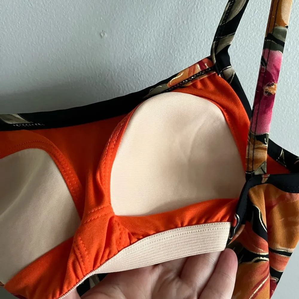 Islander Hawaiian tropical hibiscus beach coastal swim dress Black Size 8 - Image 6