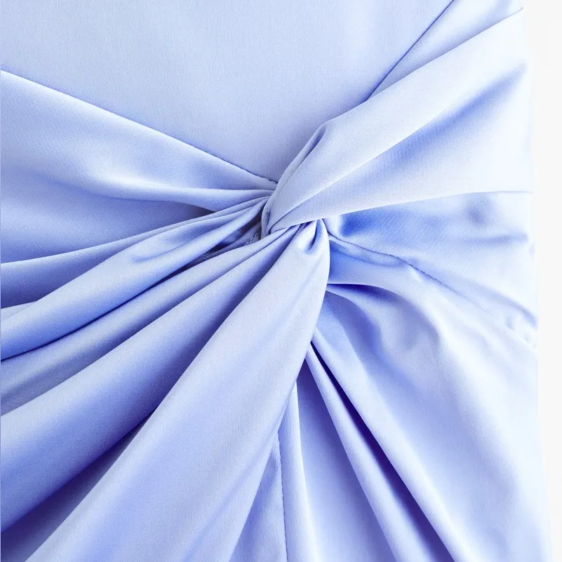 Abercrombie Draped Skirt Maxi Dress Satin Cowl Back Periwinkle Medium - Image 3