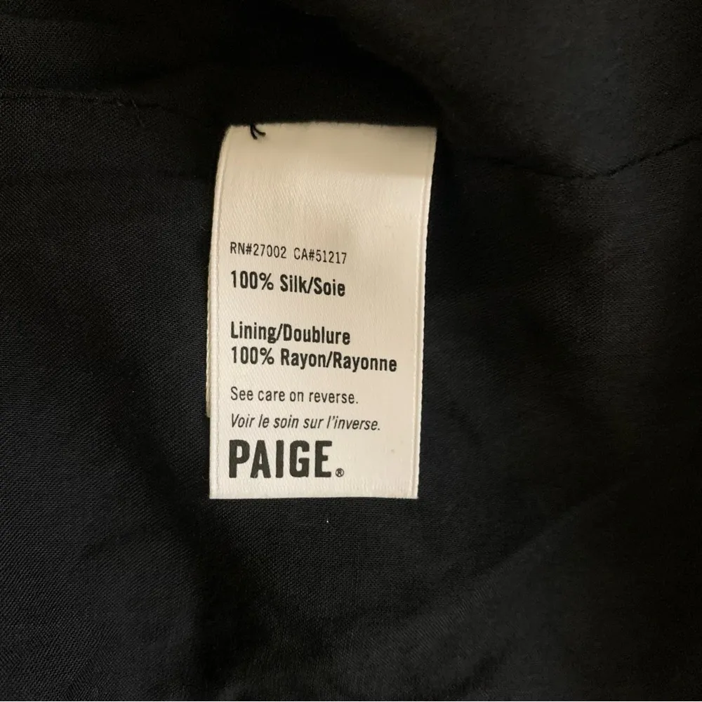 Paige Black Silk Moonshine Multi Foxxy‎ Floral Ruffle Long Sleeve Mini Dress L - Image 6