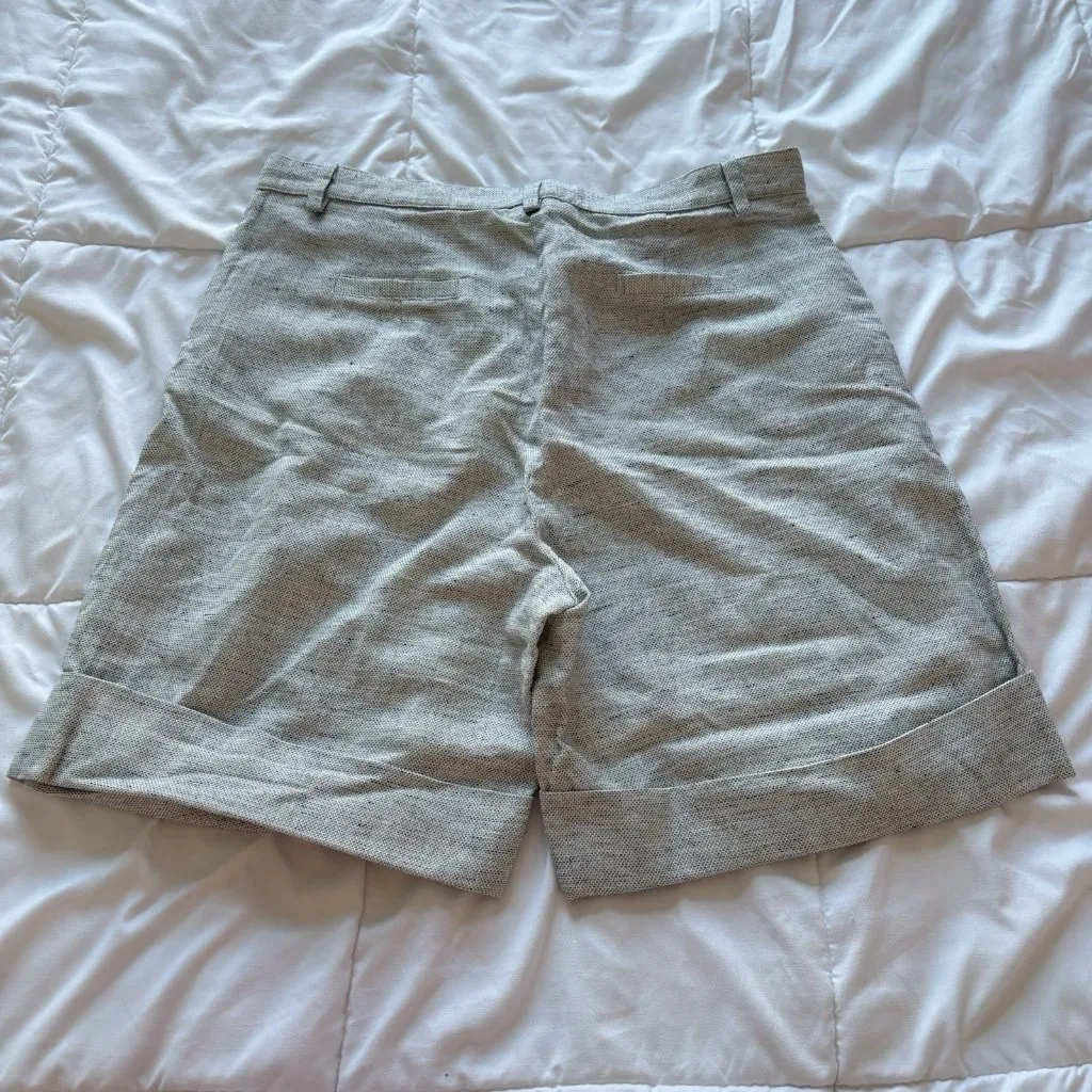 Etici Womens Size XXL Linen Blend Bermuda Shorts Gray Made In Italy Pockets - Image 10