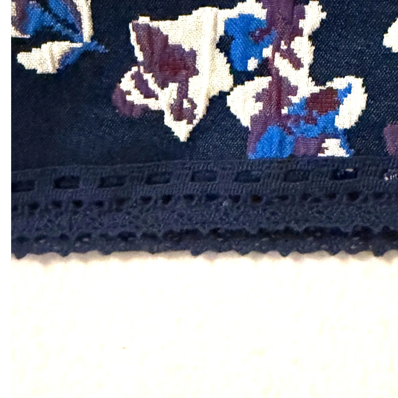 Maeve Anthropologie Cardana Size 0 Blue Jacquard Floral Mini Skirt Y2K Style‎ - Image 8