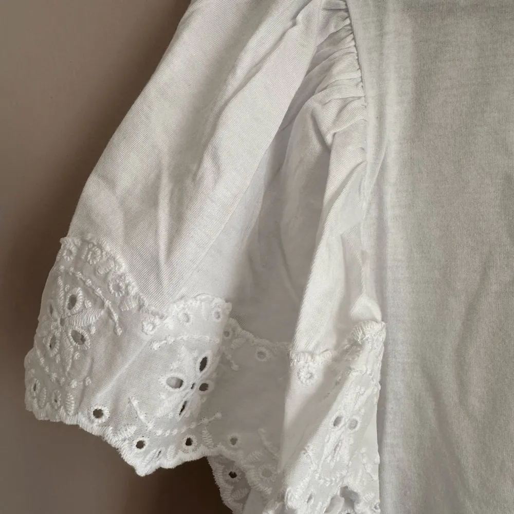 Faith & Zoe Lace Trim Flutter Sleeve T Shirt - Image 5