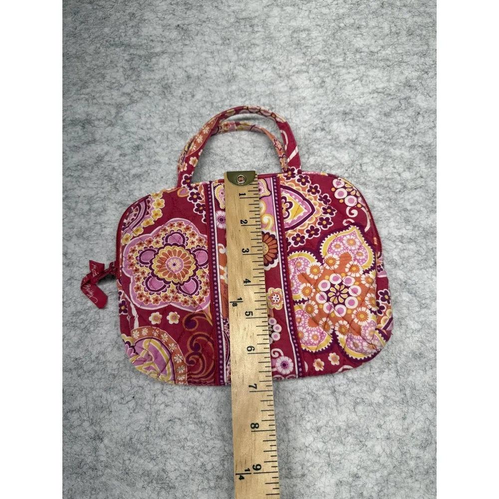 Vera Bradley Cosmetic Bag Womens Small Quilted Floral Paisley Travel Case Organi - Image 4