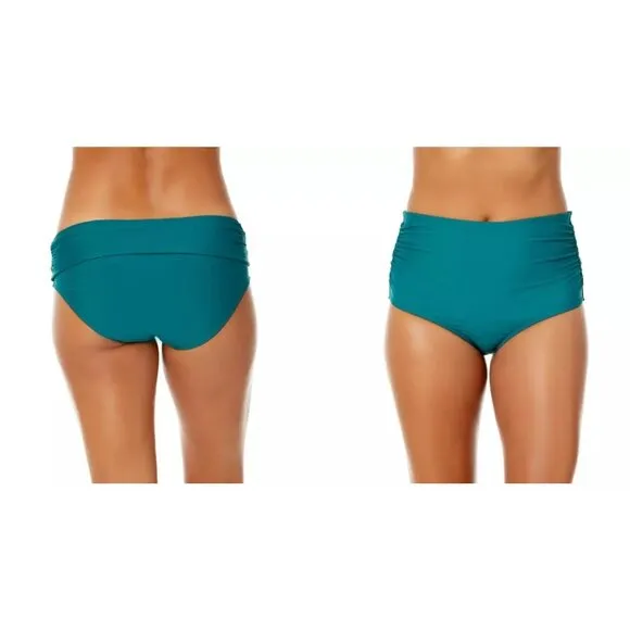 Anne Cole Bikini Bottom Convertible High Waist Shirred Ocean Green 18W - Image 2