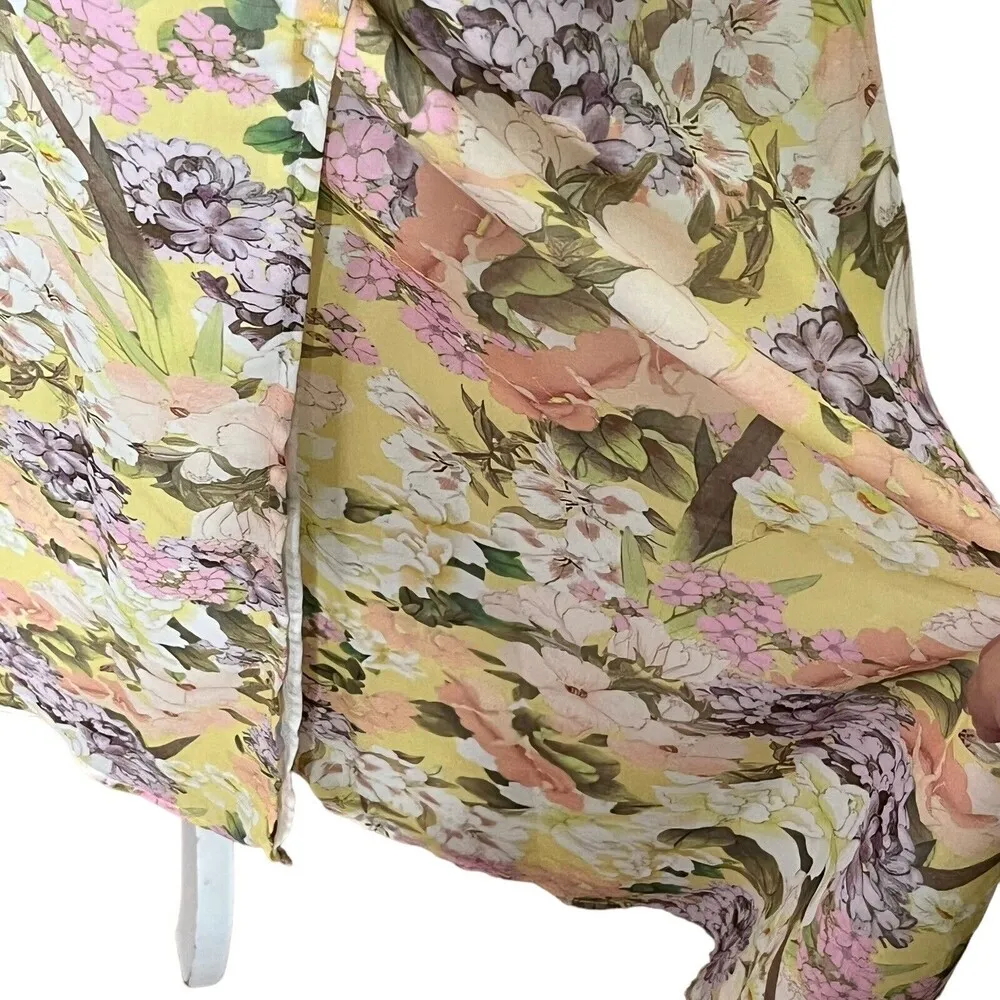 Yumi Kim Ariana Midi Floral Dress Garden Light Lemon Yellow Women’s Size Small S - Image 9