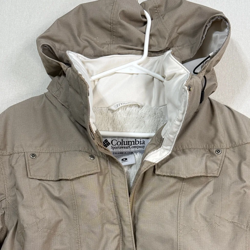 Columbia Women's Hooded Puffer Jacket - Beige - Image 3