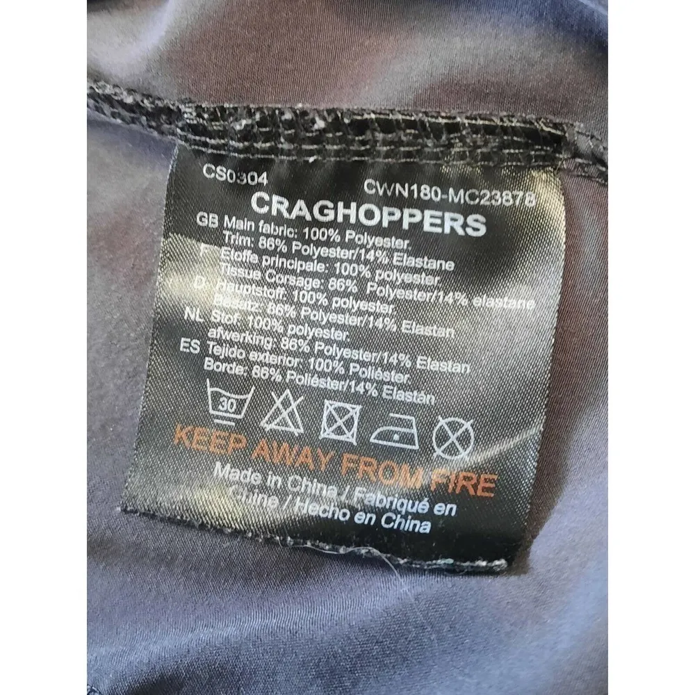 Craghoppers Natgeo Nosilife Dark Gray Full Zip Up Lightweight Jacket Womens US 8 Black - Image 7