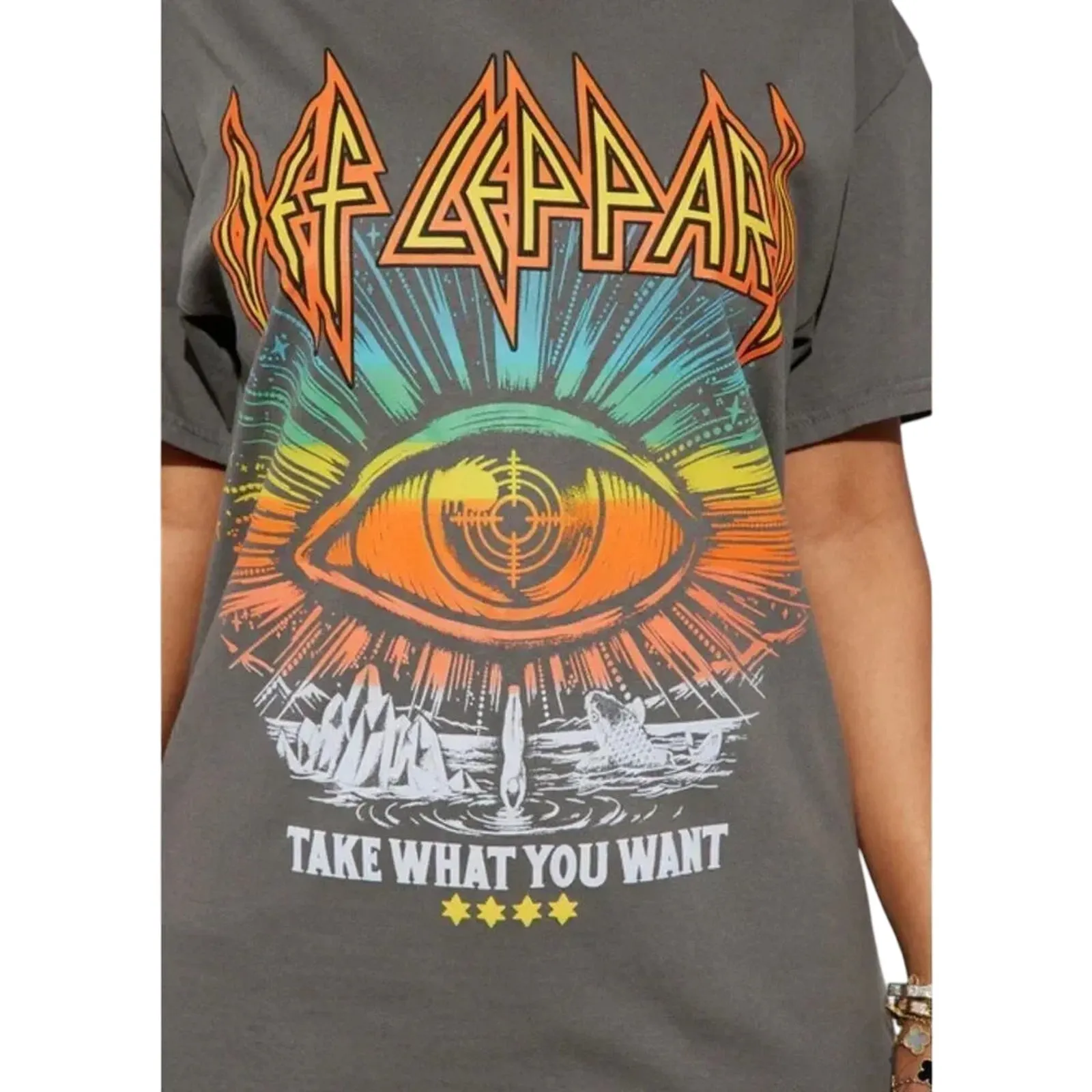 URBAN OUTFITTERS Def Leppard Take What You Want Graphic Tee Size 3X New w/o Tag - Image 5