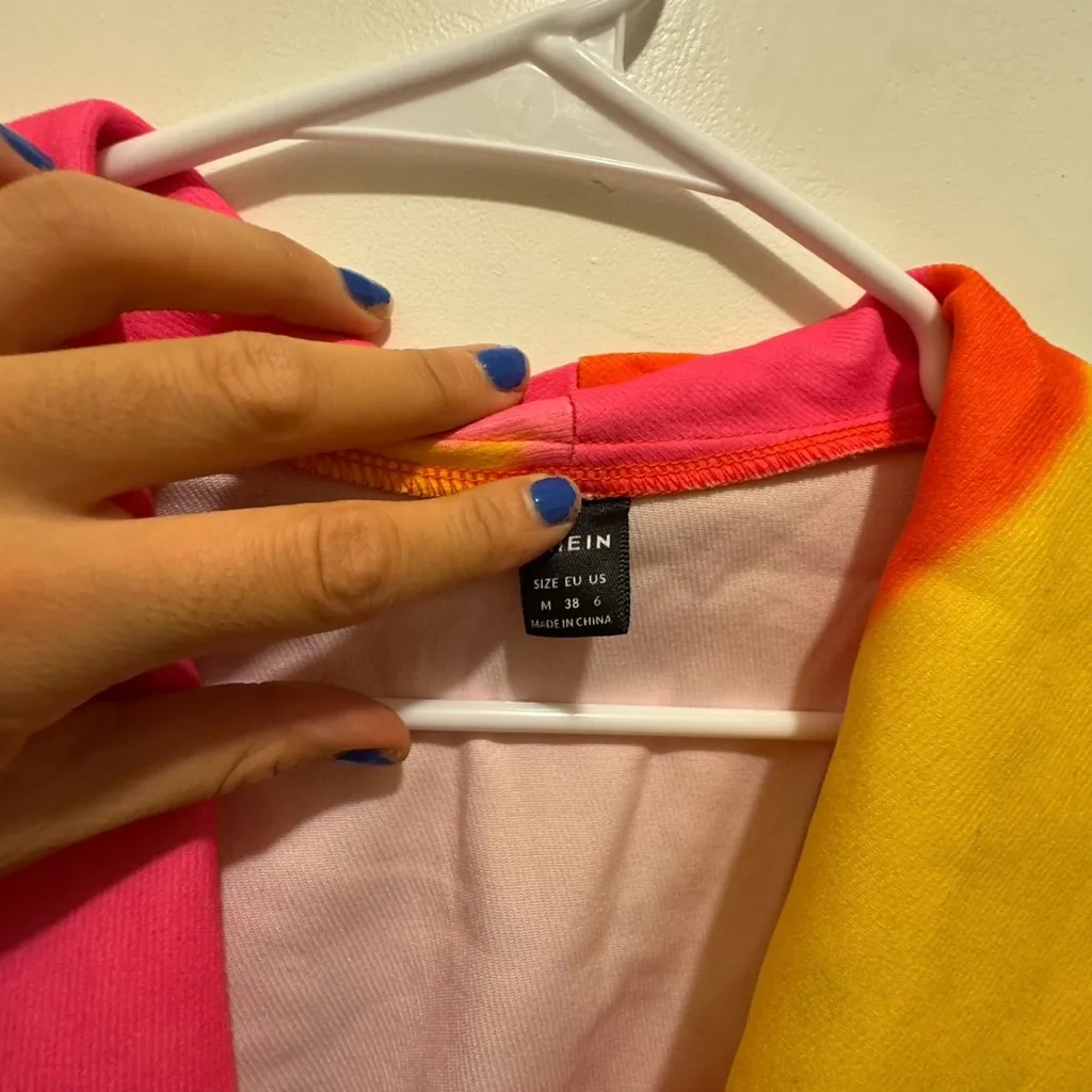 SHEIN Blazer Pink Orange Long Sleeve Medium - Image 7