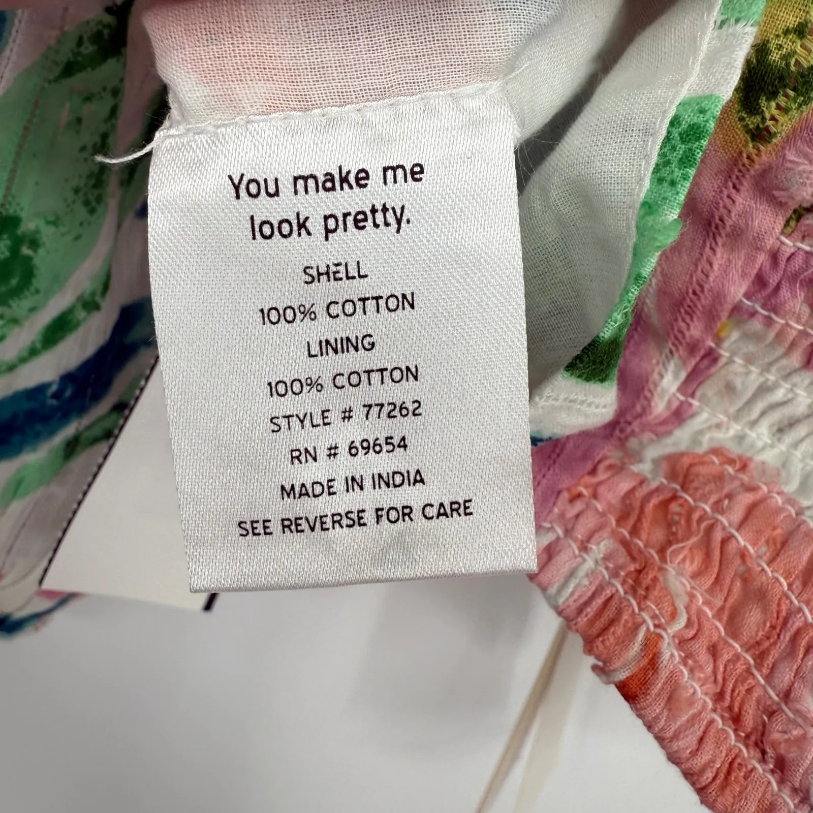 RAHI New Maui Chantal‎ Top Floral Print Tie Back Woven Ring Cropped XL White - Image 8