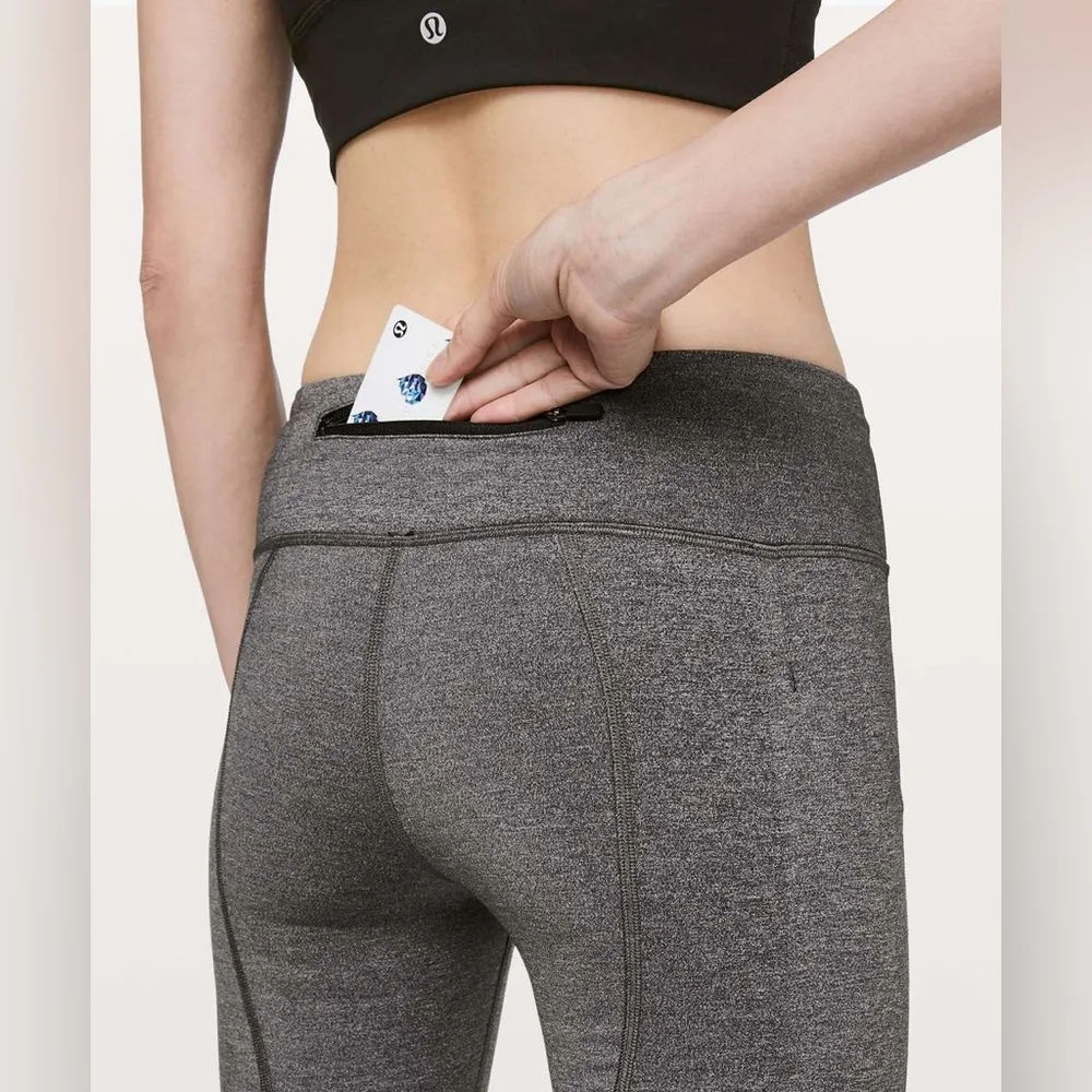 Lululemon Pace Rival Crop *22"Heathered Black / Black - Image 2