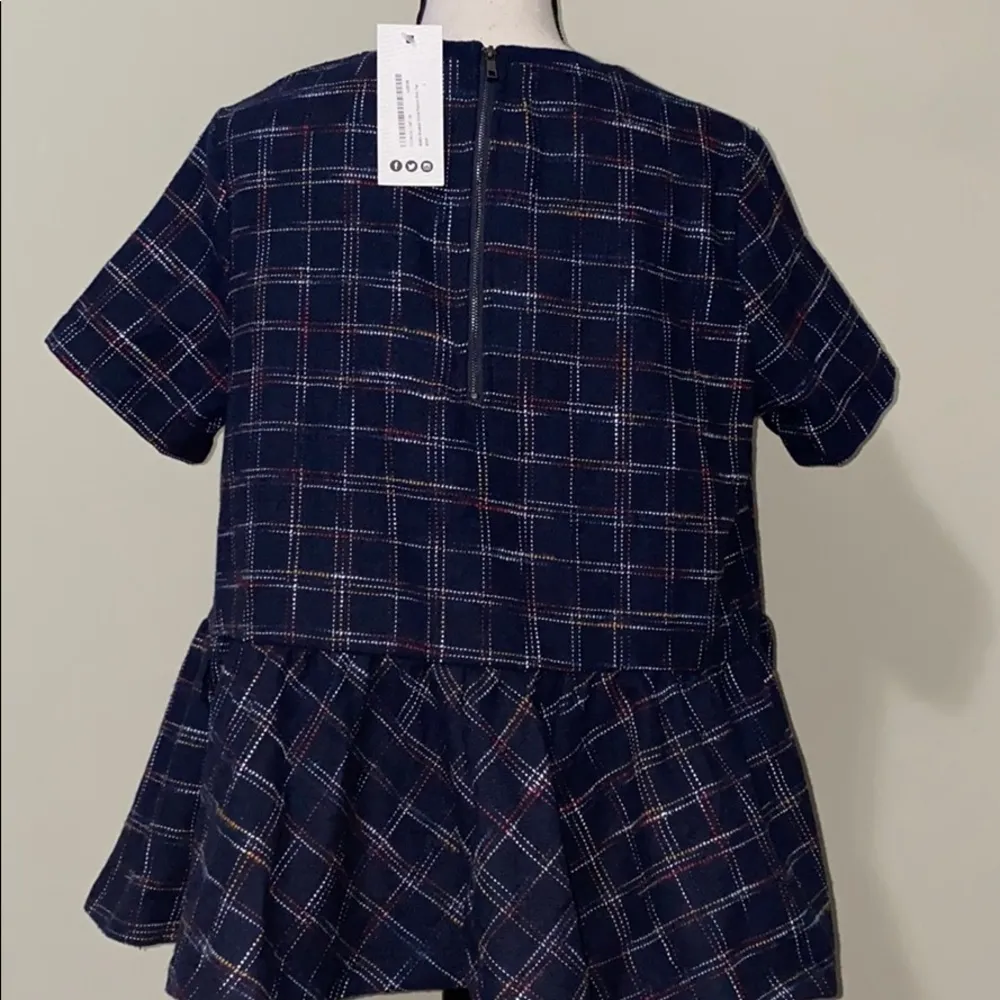 Daphnea Allsha brushed check peplum boxy top Blue Size L - Image 7
