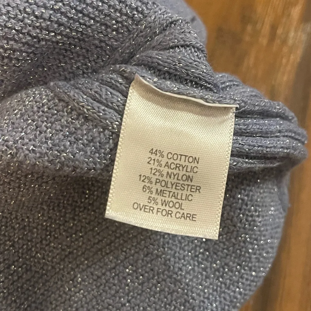 Relativity Women's V-Neck Sweater in sparkly Blue top shirt v-neck XL EUC - Image 6