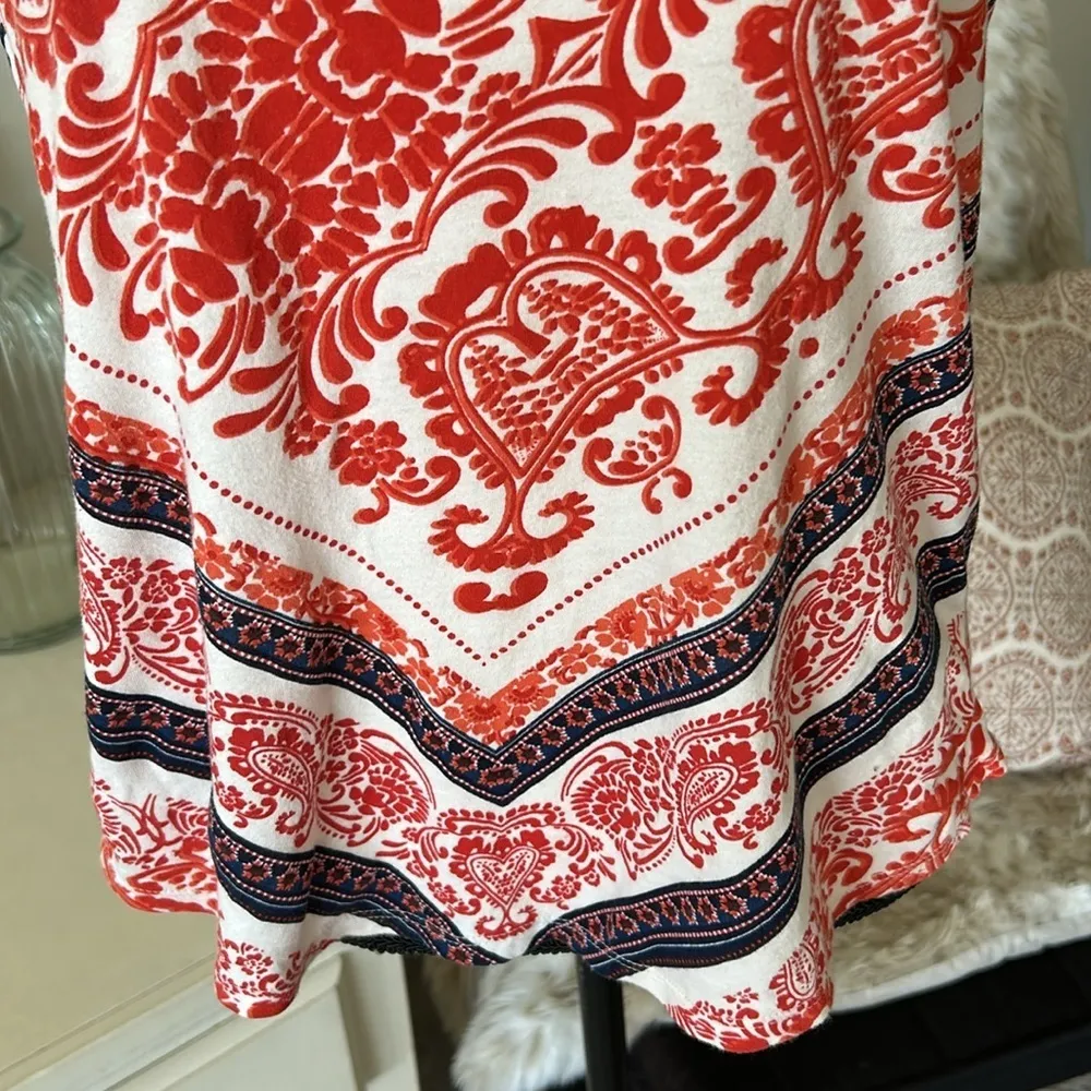 Lucky brand large 100% cotton boho Americana paisley comfy summer tank top​​​ - Image 4