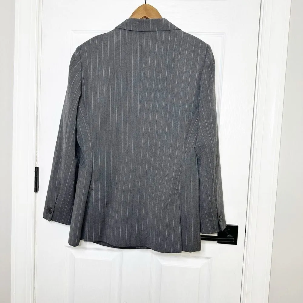 Vintage GIORGIO ARMANI Le Collezioni Virgin Wool Mohair Pinstripe Size 12 Womens - Image 9