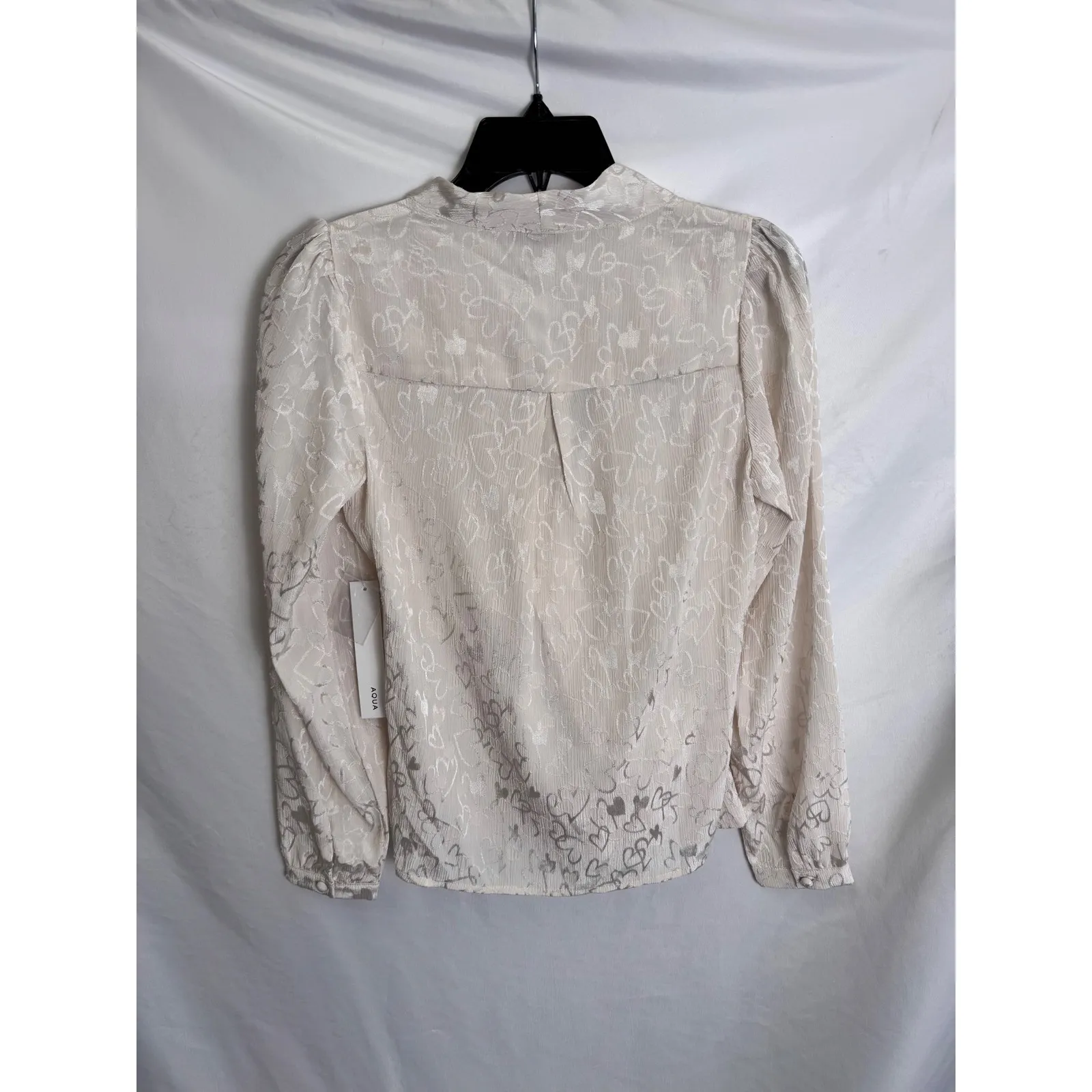 AQUA Wrap Blouse Long Sleeve Floral Print Elegant‎ Top XS - Image 6