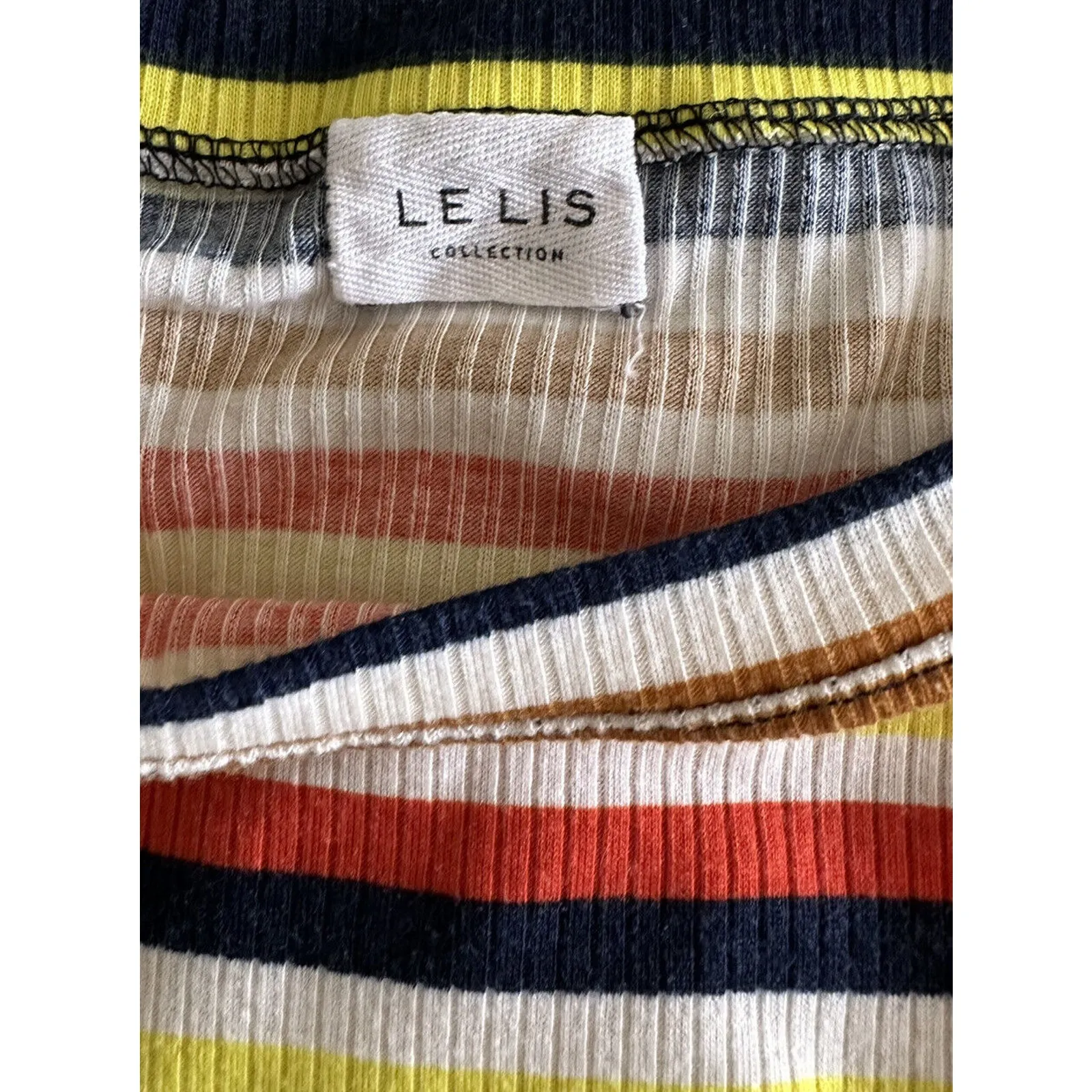 Le Lis Striped Ribbed Crop Top Multicolor Medium - Image 6