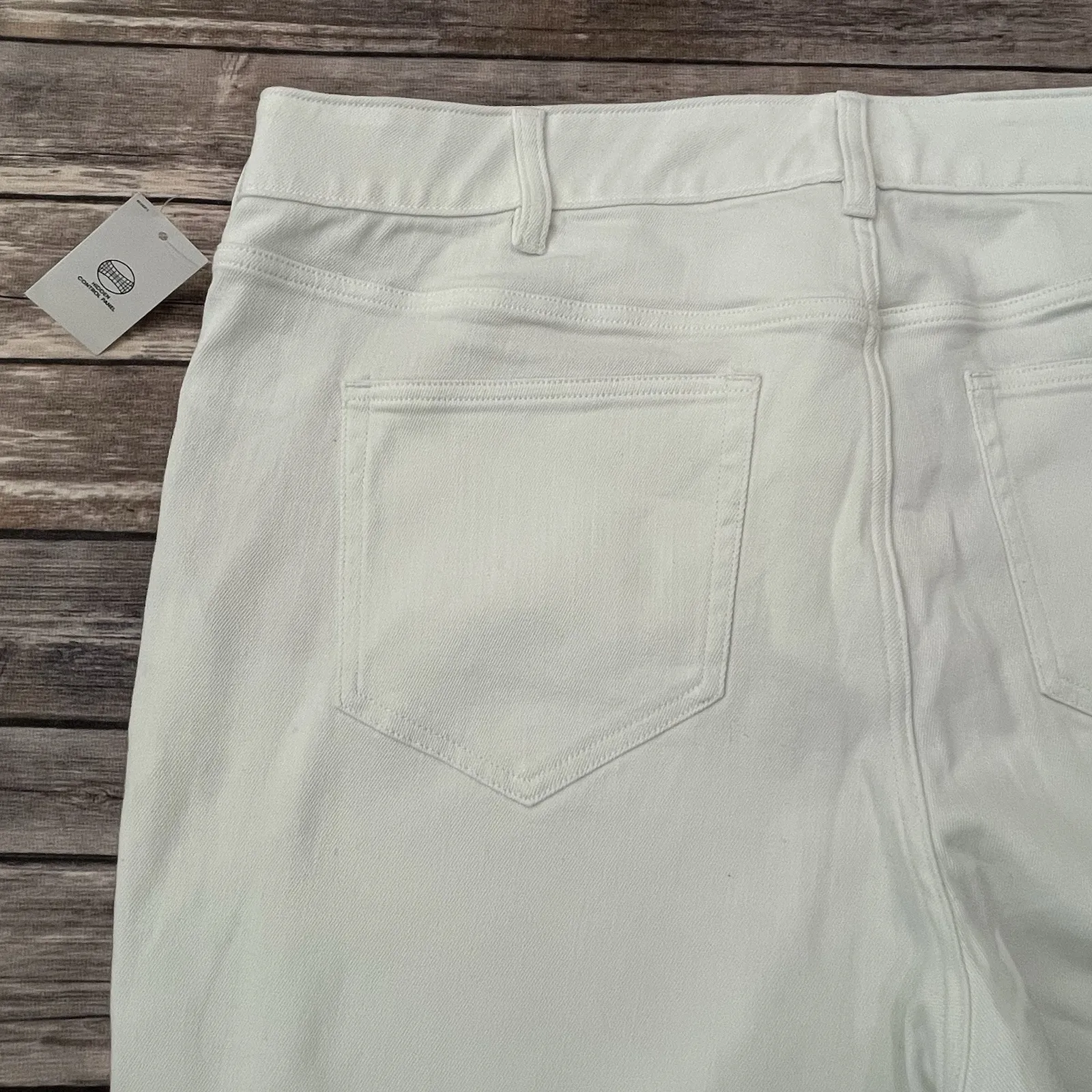 New Lands End Tummy Control Jeans Womens Plus 22W Straight Leg White 32" Inseam‎ - Image 9