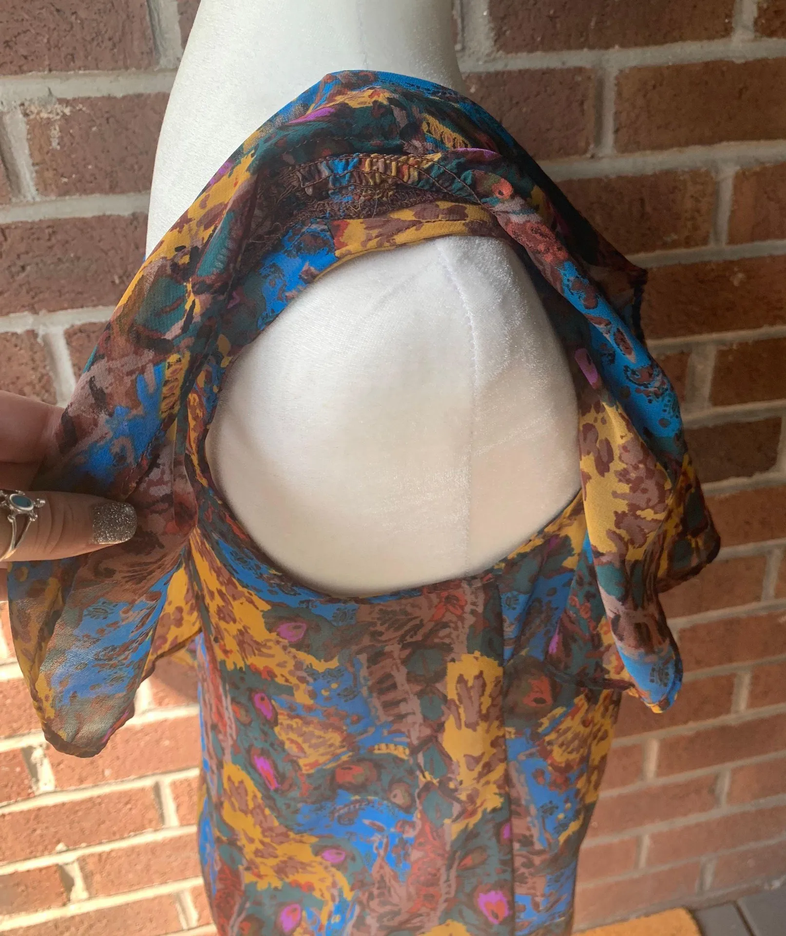 Sheer Off The Shoulder Flowy Top - Image 3