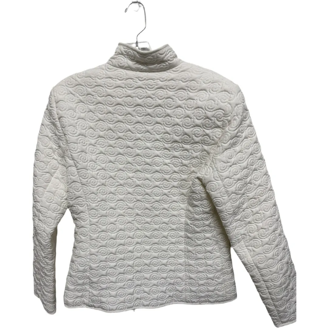 Gallery White Quilted Puffer Style Lightweight Jacket Rose Print Size medium - Image 4