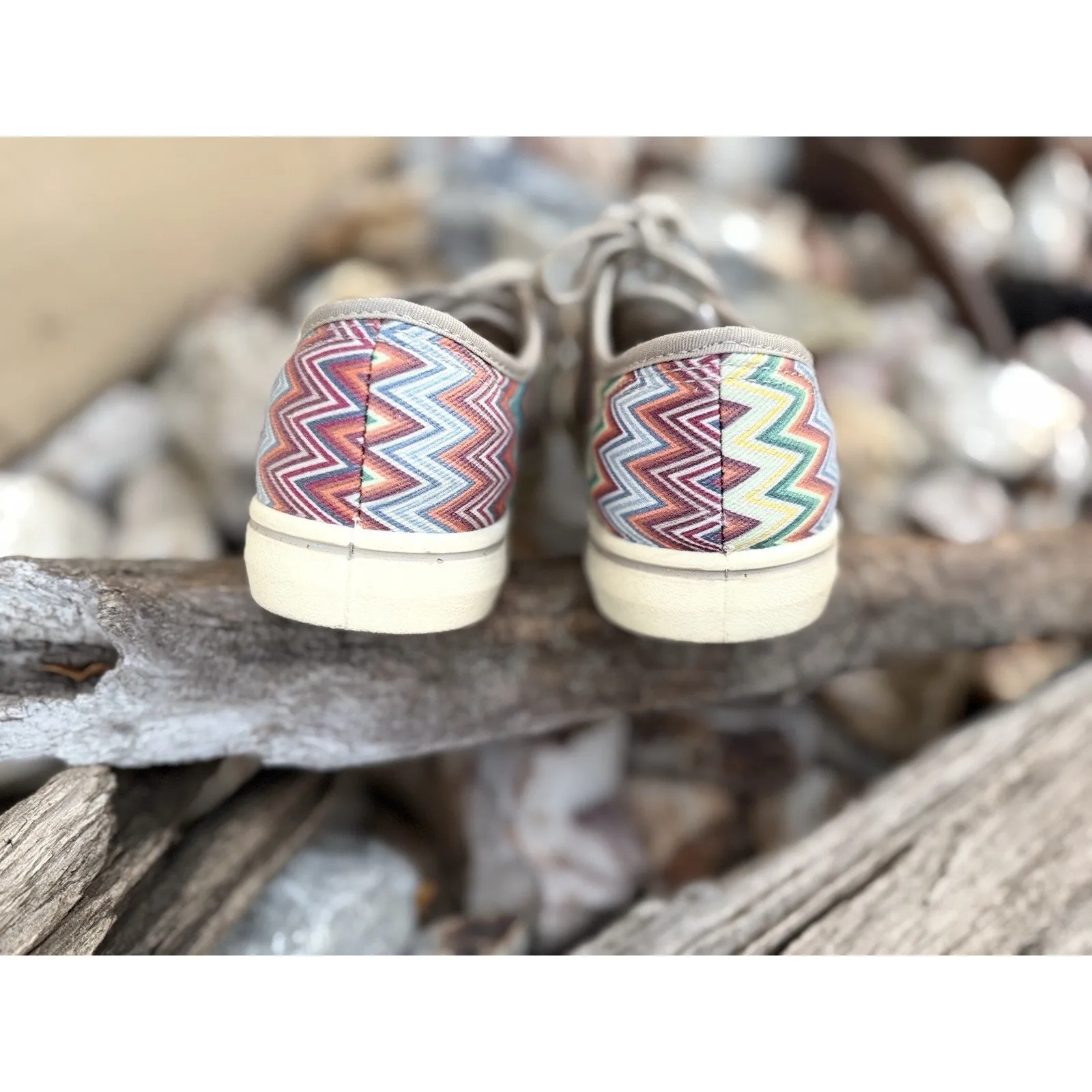 Keen‎ Elsa Shoes Womens Size 8.5 Lite Chevron Plaza Taupe Sneakers Lace Up, EUC - Image 6