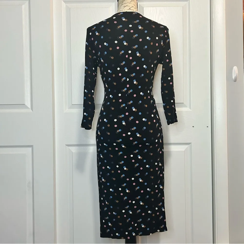 Boden Rosalie Twist Front Polka Dot Midi Dress White Size M - Image 2