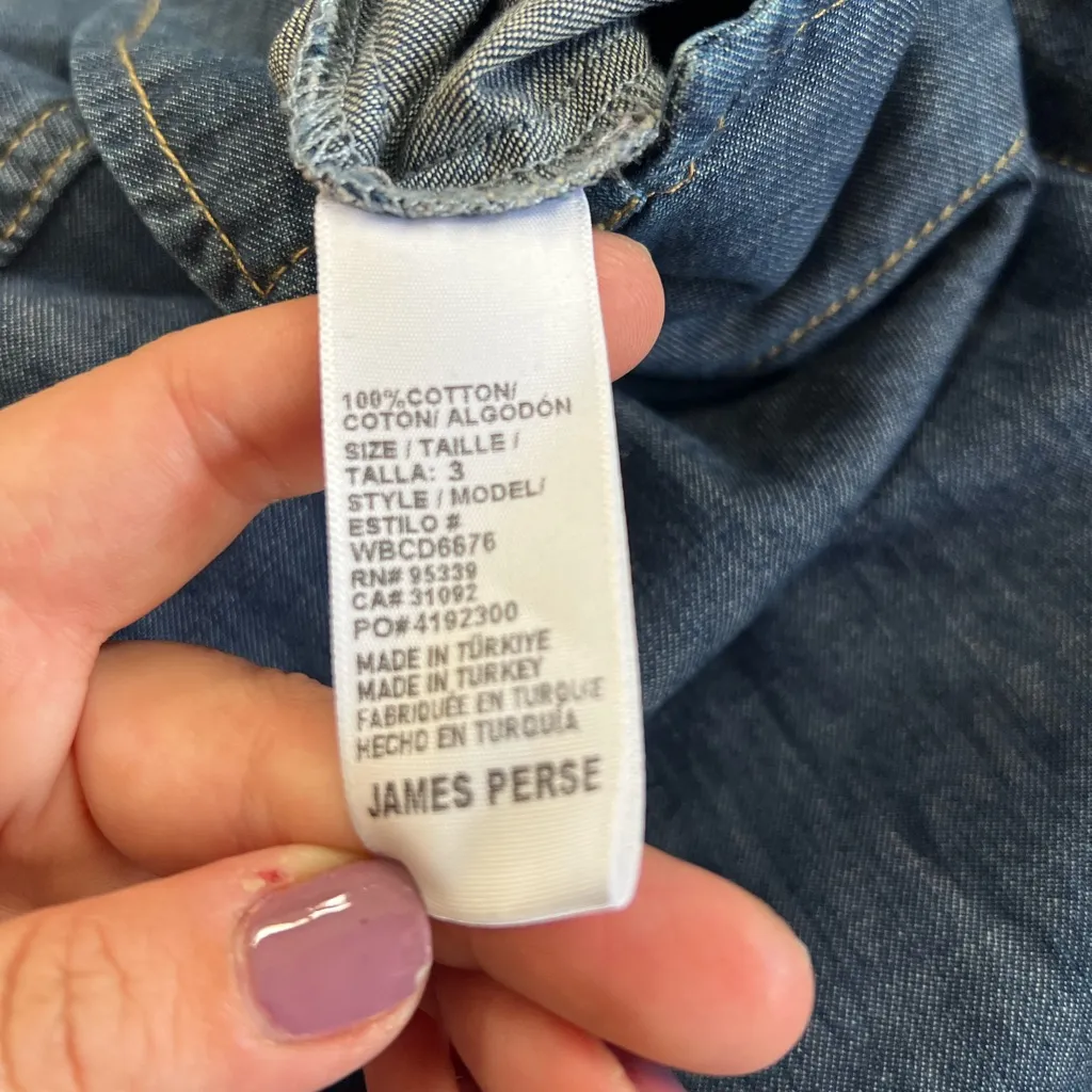 James Perse Denim long sleeve‎ boiler suit size 3/large - Image 6