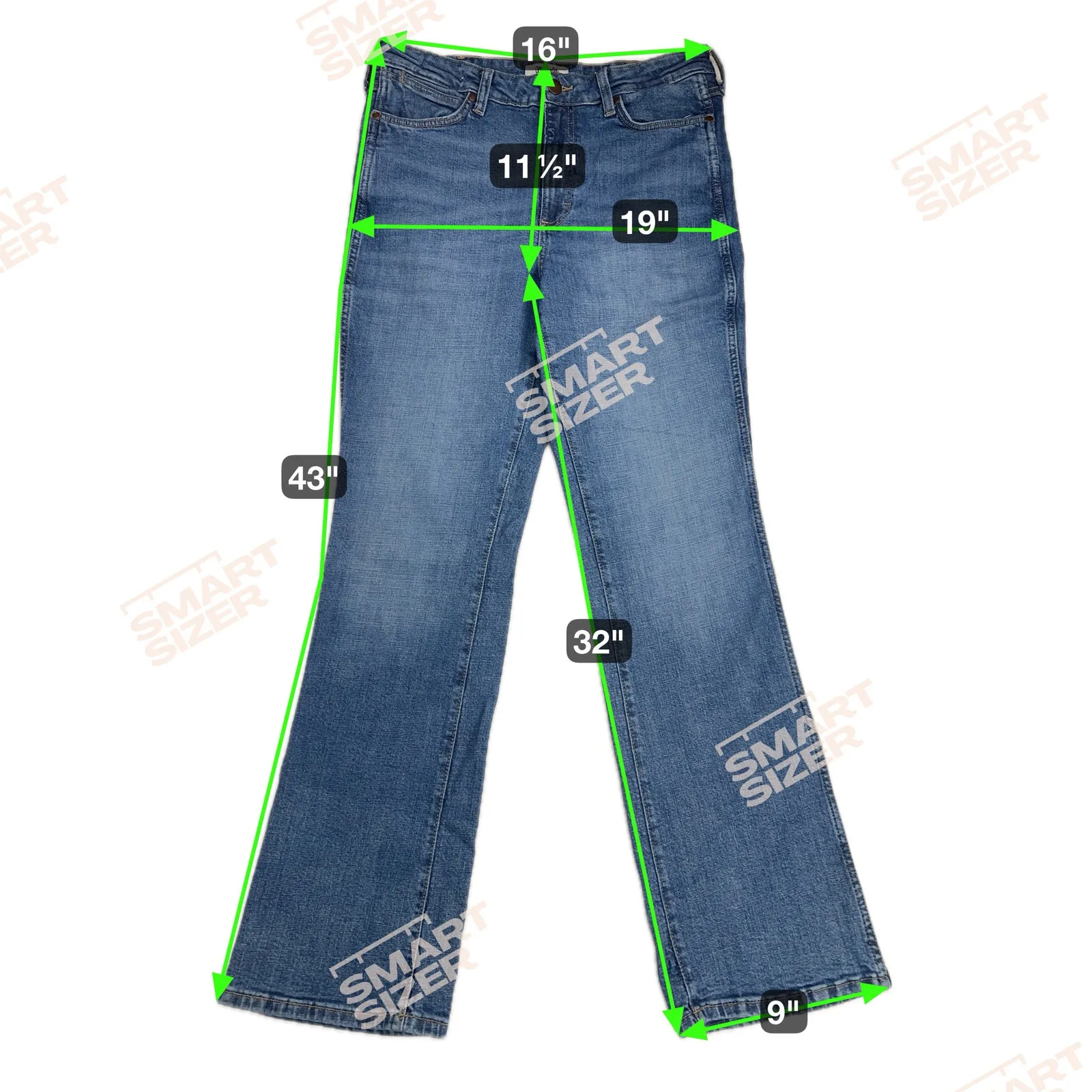 Wrangler Retro High Rise Boot Cut Jeans Medium Wash Classic Cowgirl Size 32 - Image 5