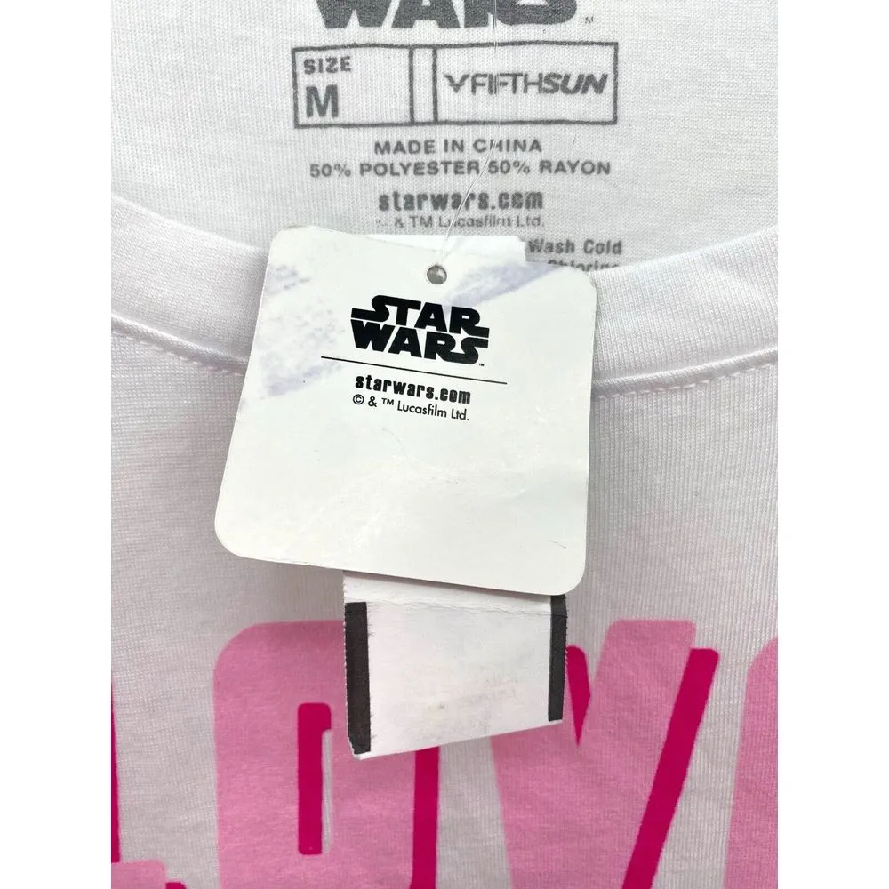 Star Wars R2D2 Love Machine‎ Juniors T-Shirt New White Pink NWT - Image 4