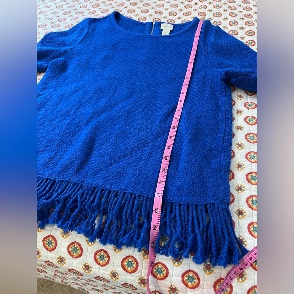 EUC Chicos Boho Royal Blue Yarn Weaved Blouse Wool Blend Size Medium - Image 7