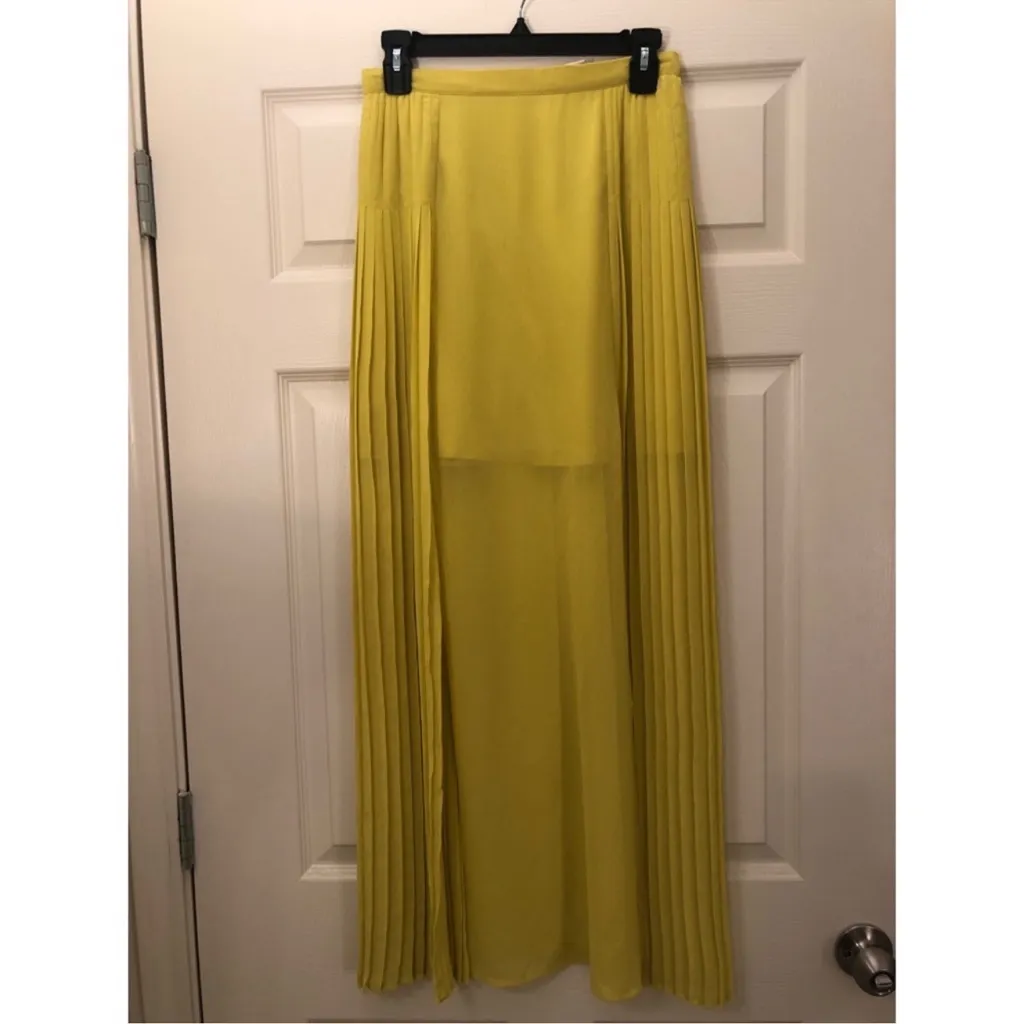 FOREVER 21 LEMON MAXI SHEER SKIRT WITH SPLITS S - Image 8