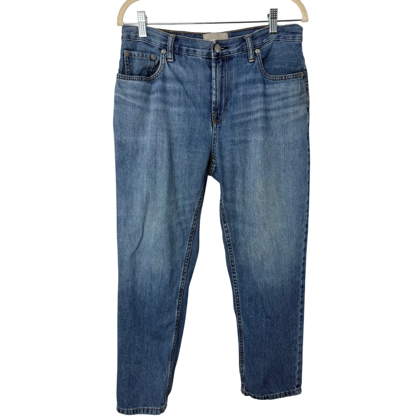 Everlane Lightweight Relaxed Jean Medium Wash Straight Leg 100% Cotton Casual - Image 2