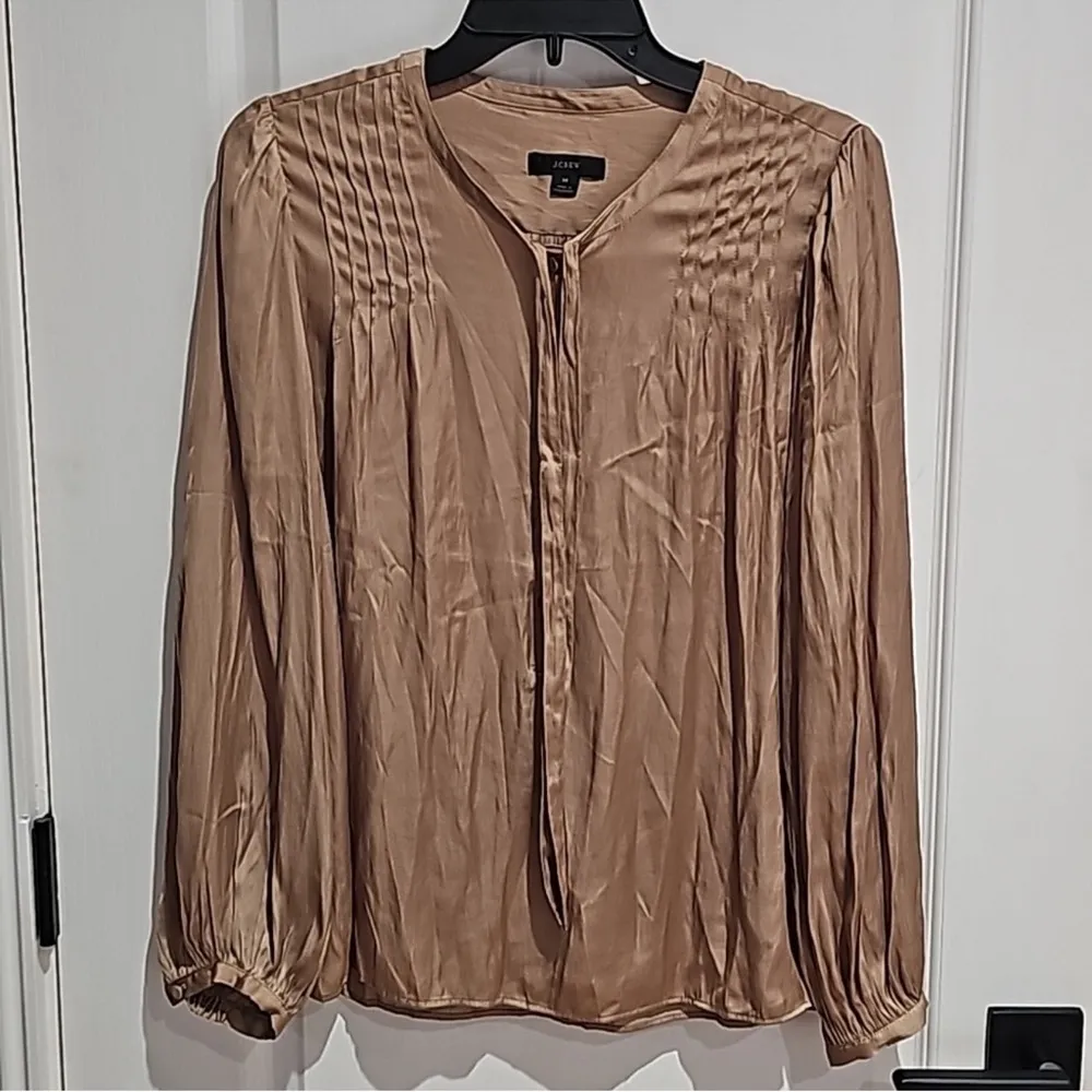 J. Crew Gold Silk Like Layering Blouse - Image 3