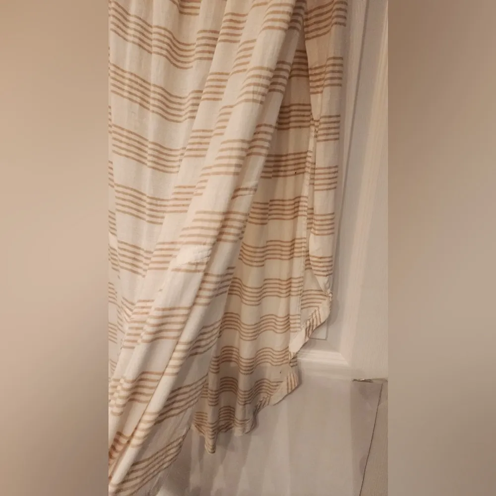 Free People Embroidered Native Sun Long Tunic Dress Slit Pink Striped Size Large - Image 14