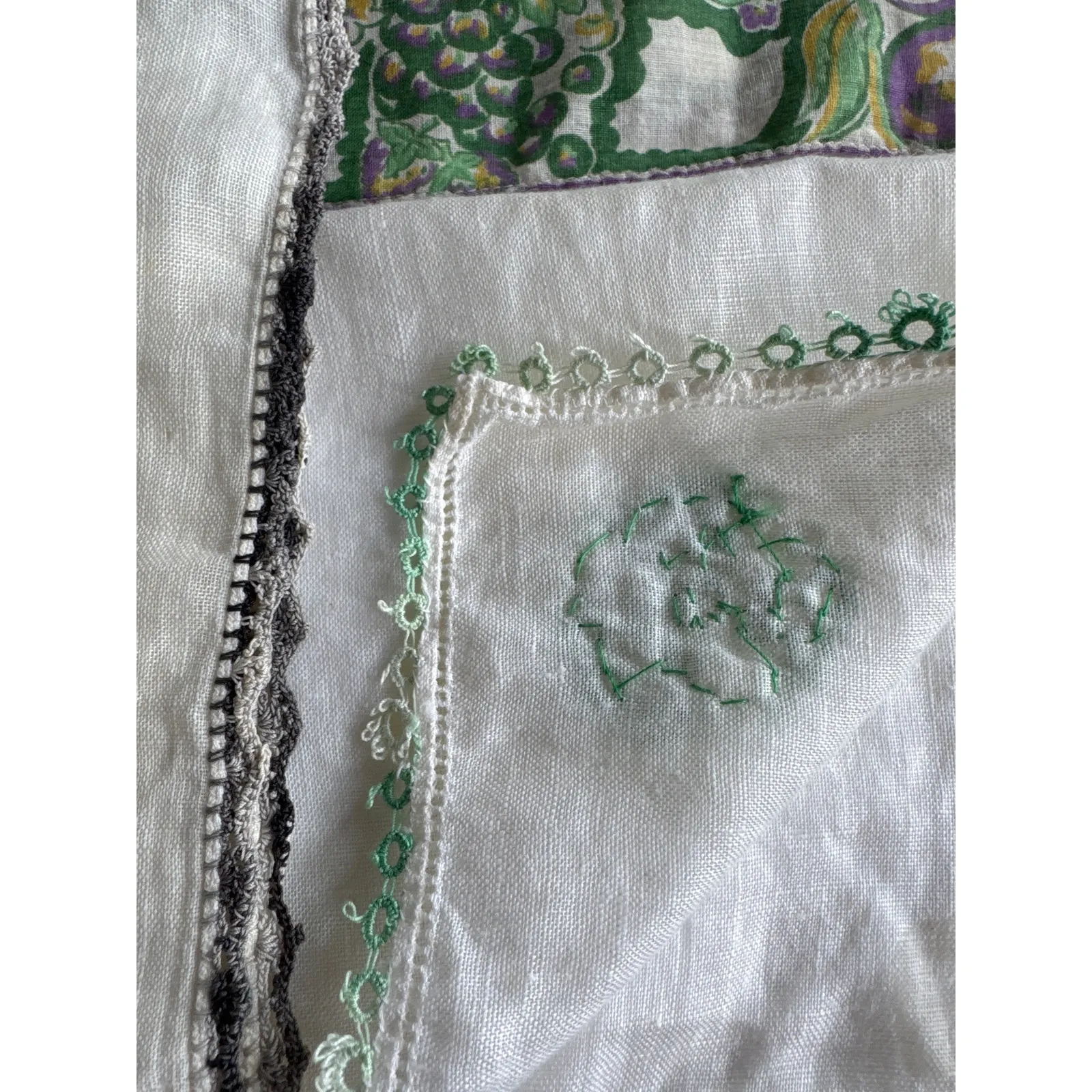 Vtg flapper style Made In Belgium crocheted sequin beaded kiss clasp formal bag Green - Image 16