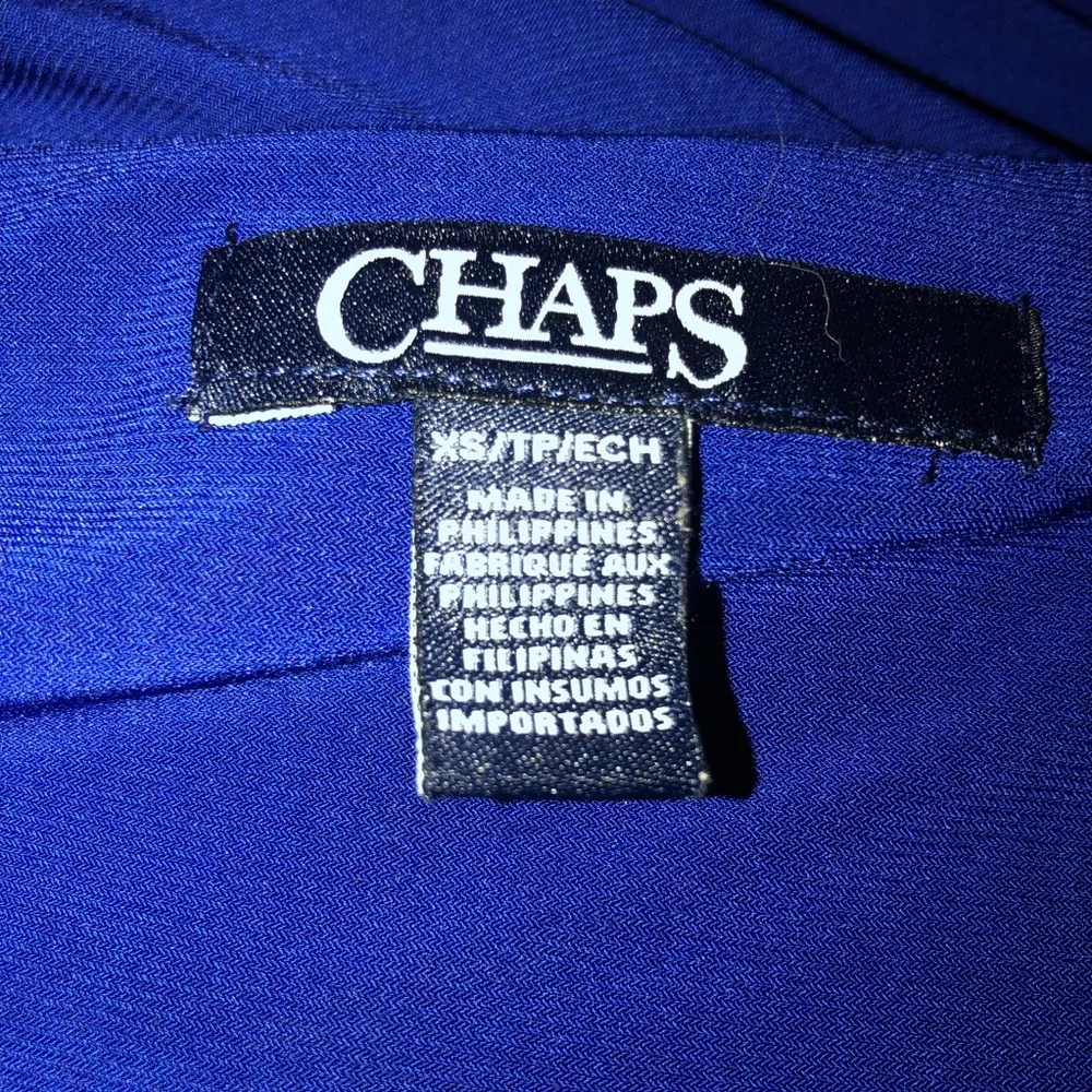 CHAPS  twist front short sleeve blue dress - Image 5