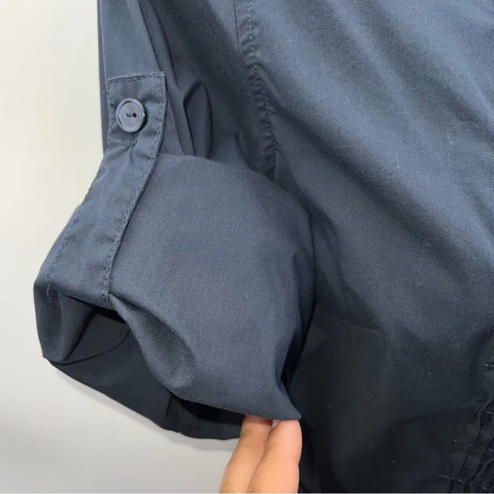 Banana Republic Factory Women's Blue Cotton Blend Shirtwaist Belted Dress - Image 7