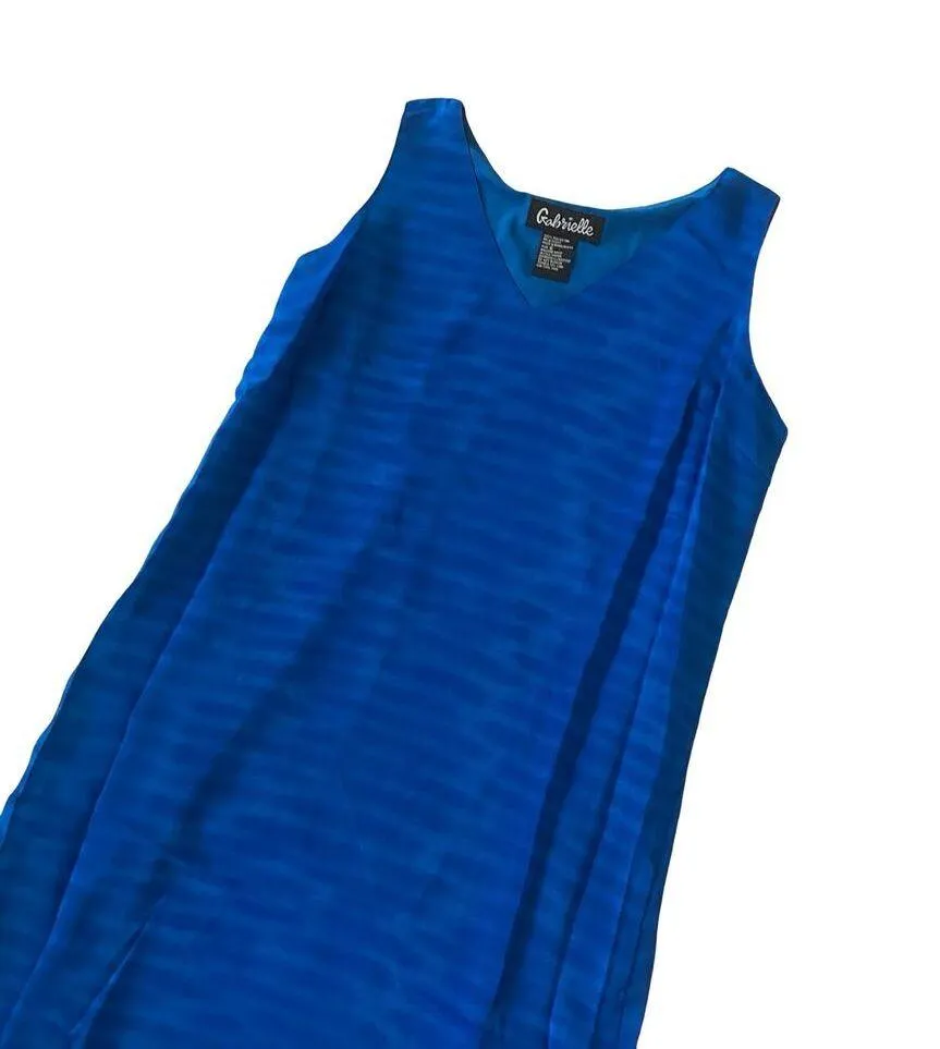 Vintage Gabrielle Maxi Tank Dress Blue Size 6 - Image 5