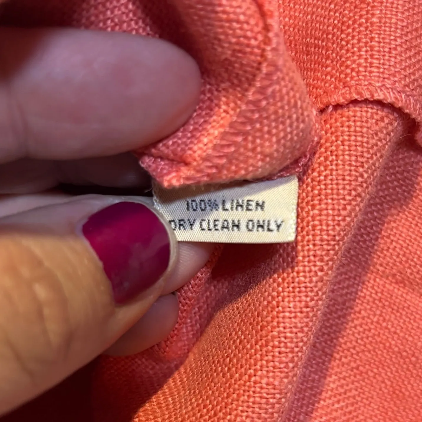 Liz Claiborne Linen‎ Blazer Coral Two Button Front Pockets Size 8* - Image 7