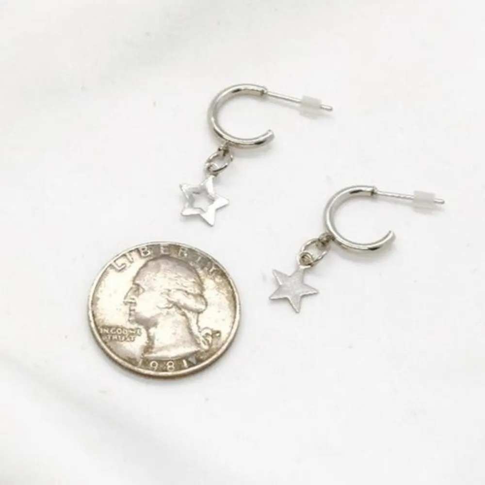 Silver Star Hoops Set - Image 2