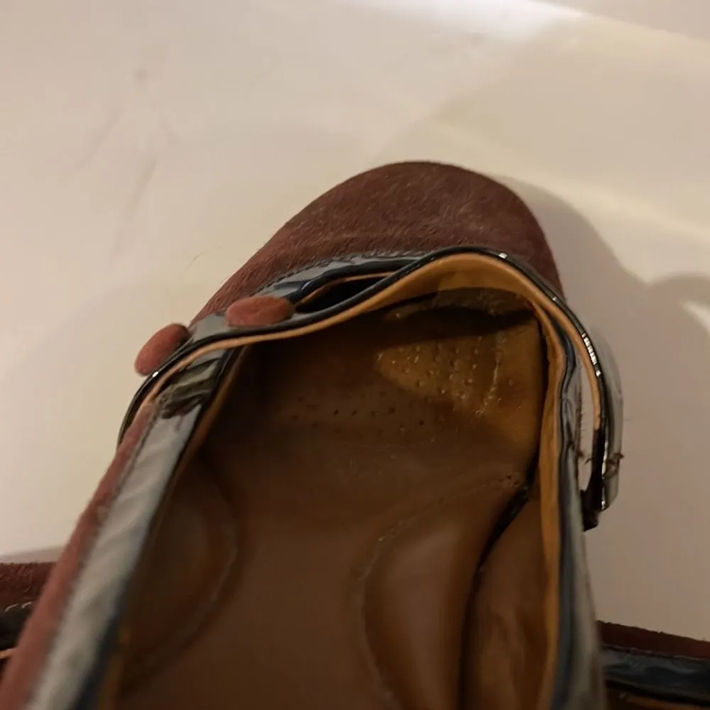 Clarks Artisan Purple Suede and Leather Slip On Low Wedge Loafers 8 - Image 9