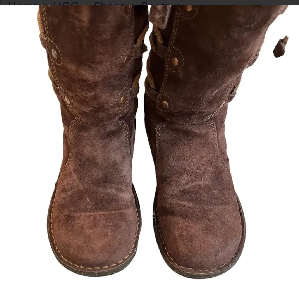 UGG Australia Surfcat Shearling Tall Suede BOOTS 5158 size 8 brown - Image 10