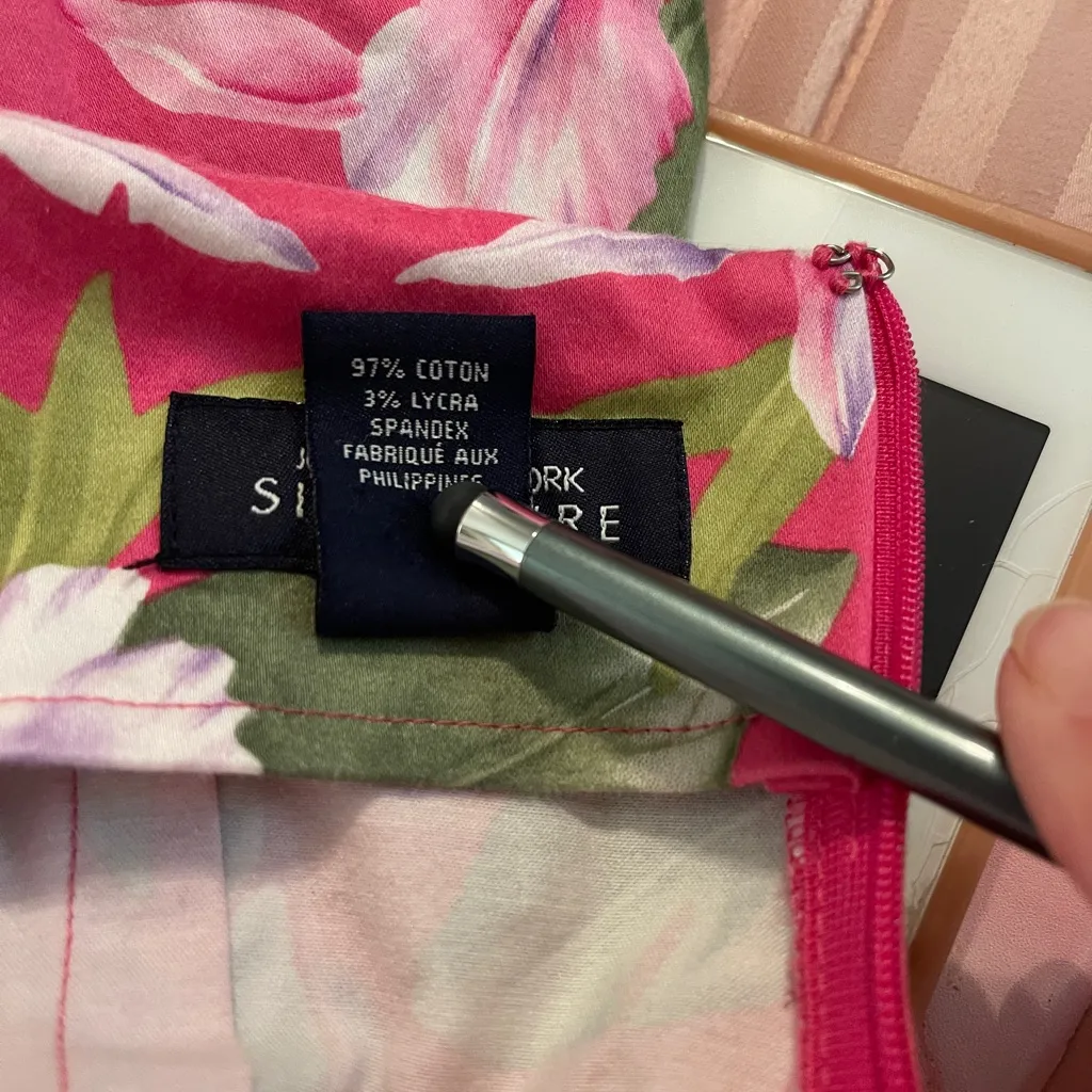 Jones New York Signature cotton blend pink floral print halter mini dress. Sz 8 - Image 8