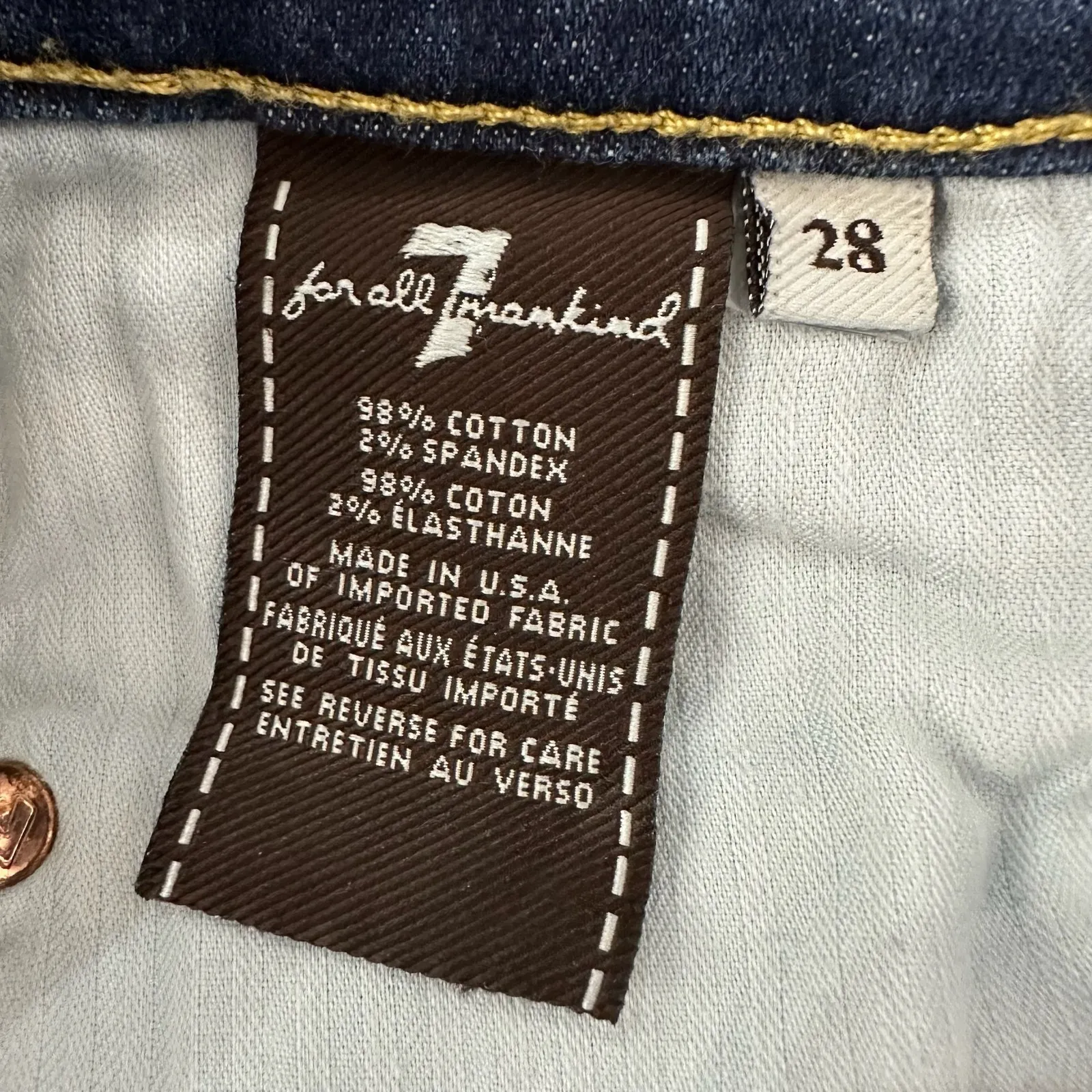 Seven For All Mankind The Skinny Jeans Dark Wash Size 28 Mid Rise Stretch Blue - Image 5