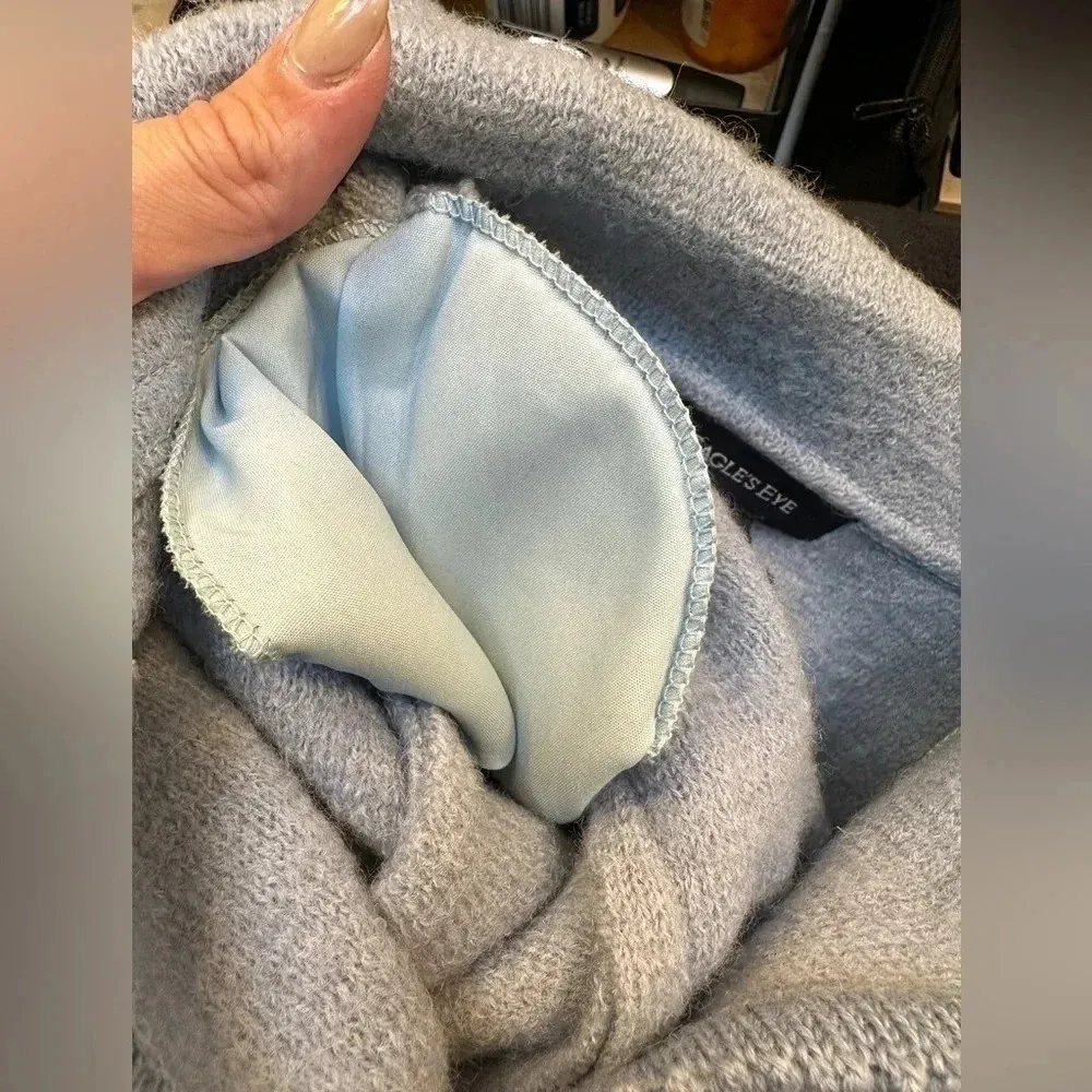 Vintage Eagle’s Eye Smokey Blue 100% Wool Button Down Sweater Cardigan Size M Size M - Image 5