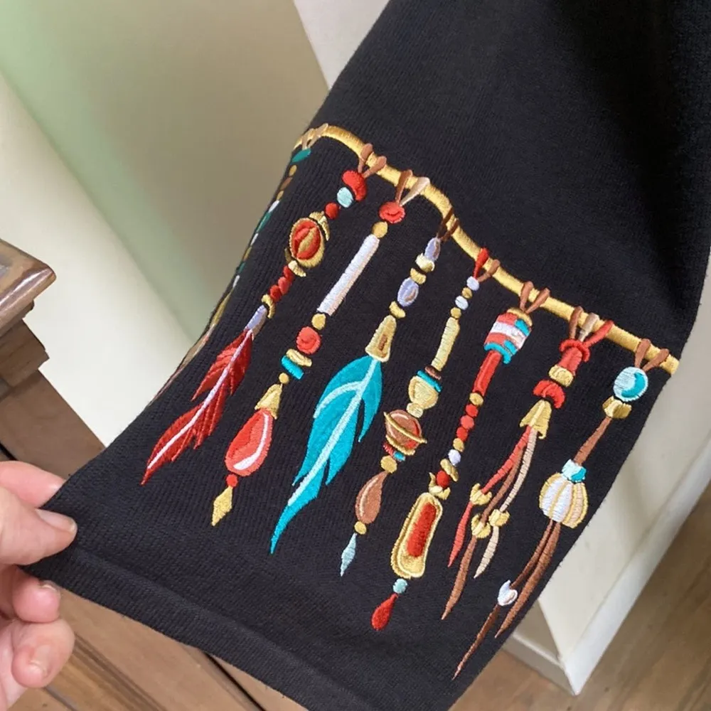 Wearable Art Cardigan with Embroidery - Image 5