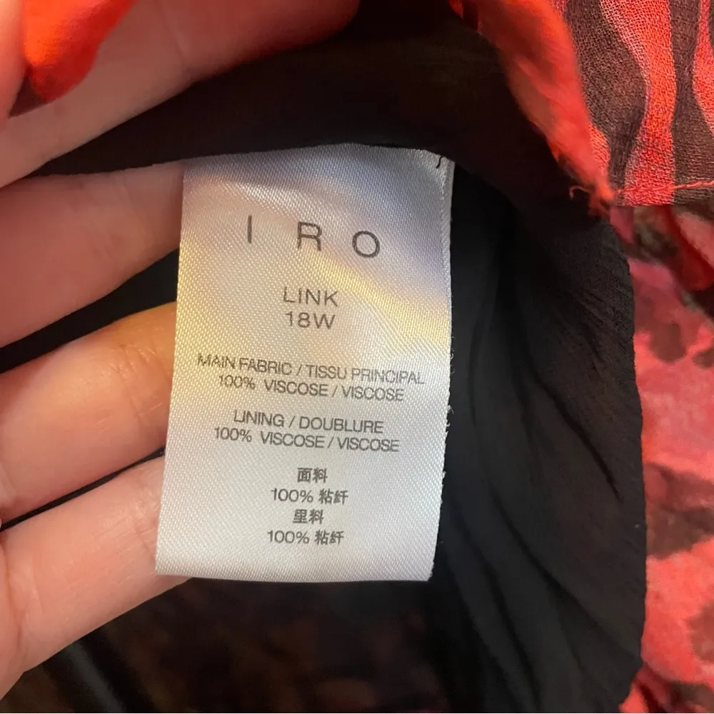 IRO Asymmetric Leopard Print Chiffon Mini Wrap Dress - Image 9