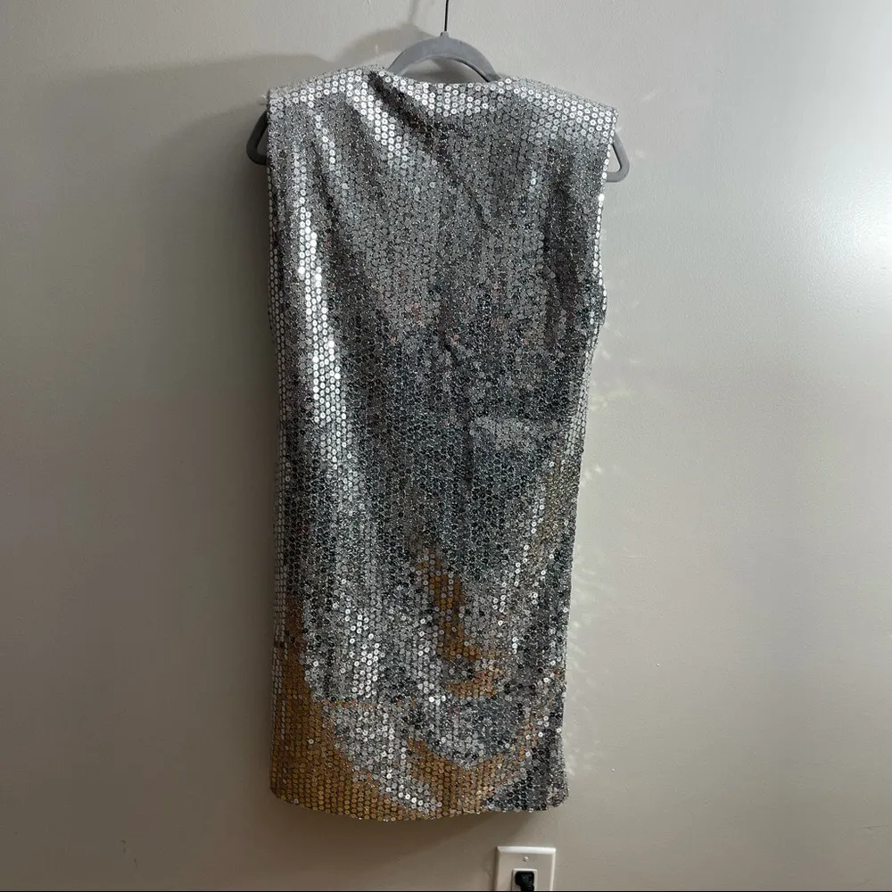 ZARA draped sequin dress  Small 2712/353 - Image 4