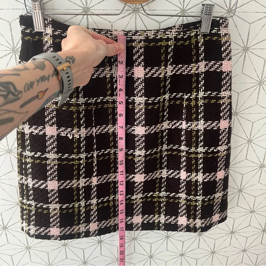 Favorite Daughter The First Wife Mini Skirt in Chocolate Plaid Brown Size 4 - Image 3